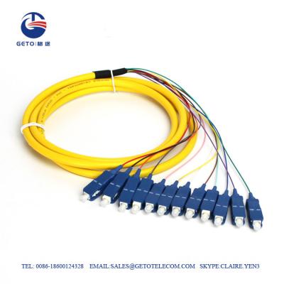 China High Precision SM SC 12 Core 0.3dB Fiber Optic Pigtail Single Mode for sale