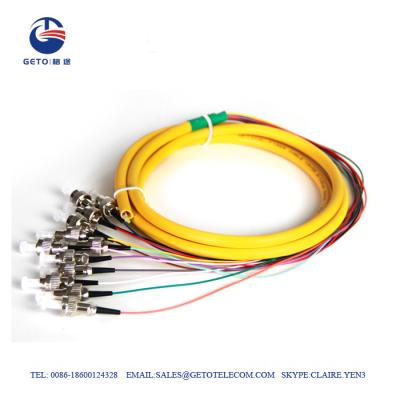 China SM 12 Core FC Distribution 1310nm 1550nm Single Mode Fiber Pigtails for sale