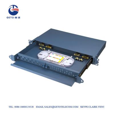 China CATV 24 Port FC ST Fiber Optic Patch Panel Cold Rolled Plate for sale