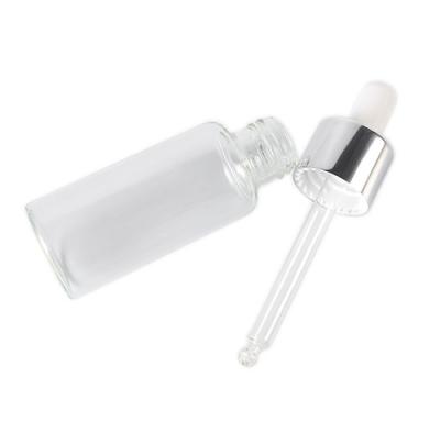 China K1003 Clear Glass Serum Dropper Bottles Nonspill Alkali Resistant for sale