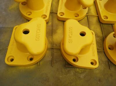 China Yellow Mooring Components Marine Single Tee Head Dock Bollard for sale