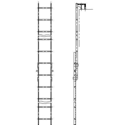China Anti-corrosive Marine Draft Ladder , Boat Boarding Ladders Surface Oxidated for sale
