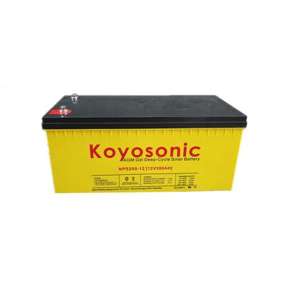 Quality Koyosonic Sealed Gel Battery 12v 200ah Solar Storage Battery for sale