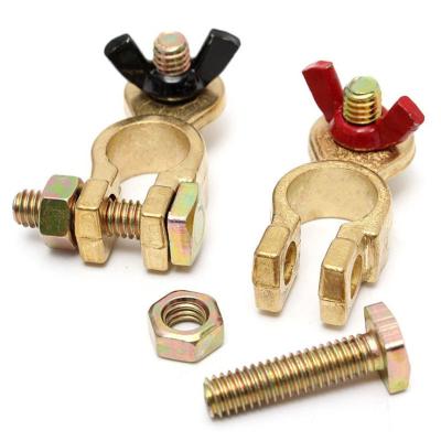 China Cooper Battery Accessories Brass Battery Terminal Clips Positive And Negative Gender for sale