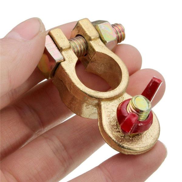 Quality Cooper Battery Accessories Brass Battery Terminal Clips Positive And Negative for sale