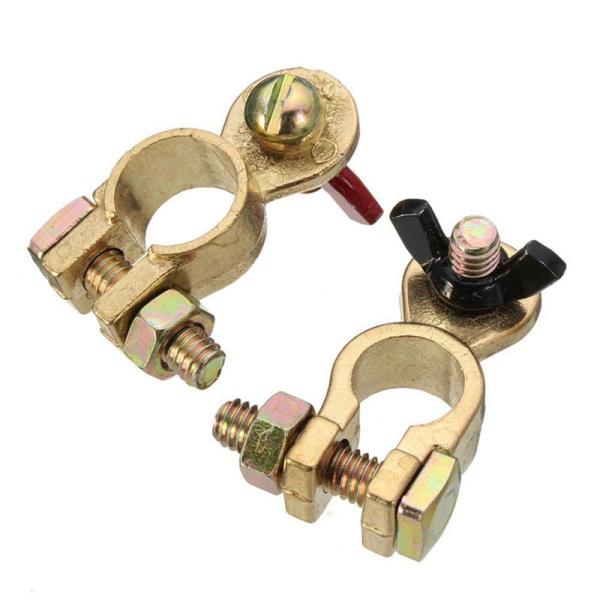 Quality Cooper Battery Accessories Brass Battery Terminal Clips Positive And Negative for sale