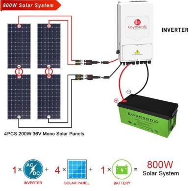 China Sistema Solar de 800W Sistema de armazenamento de baterias de longa vida solar à venda