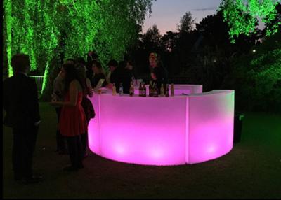 China Round Commercial Led Bar Counter Built In Storage Designed For Outdoor Party for sale