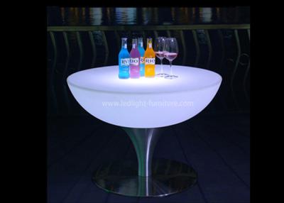 China Battery Powered LED Cocktail Table 16 Colors Changing With Stainless Steel Base for sale