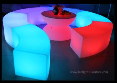 China Wireless LED Light Furniture Outdoor Round Shaped LED Lighting Bench Chair Set for sale