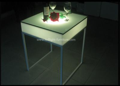 China 60*60cm Square Customized LED Cocktail Table , Portable Light Up Bar Table  for sale