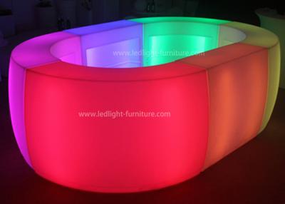 China Oval Shaped LED Glowing Modular Bar Counter Weatherproof With IR Remote Control for sale