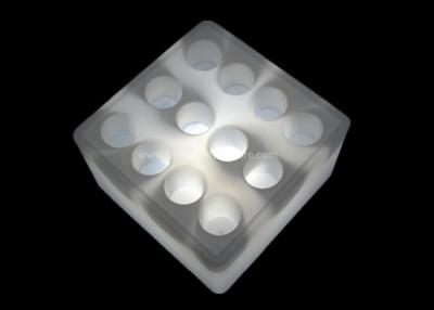 China Large Square Led Light Up Ice Bucket / Bottle Lighted Serving Trays With 16 Holes for sale