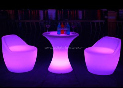 China 60cm Height Small Poseur LED Bar Table And Chair With Sturdy Metal Base And Stand for sale