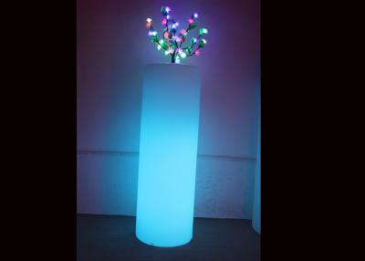 China Cylindrical Illuminated Led Flower Pots Dc 5v 1a 16 Colors Long Column for sale