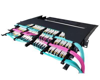 China MTP Fiber Optic Patch Panel 1U 144 Cores 19inch Rack Mount for sale