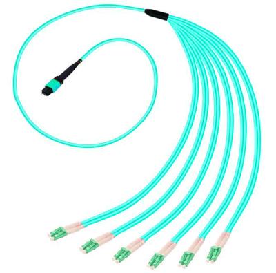 China Optical Breakout Cable MTP MPO Patch Cord 8-24core MTP-LC-OM3 for sale