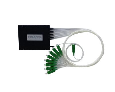 China LC SC Connector PLC Fiber Optic Splitters 1x4 ABS Box Customized Fiber Length for sale