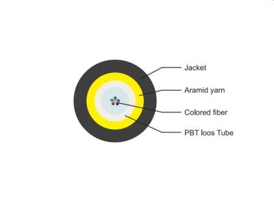 China Outdoor Optical Fiber Wire Fibre Cable 2 To 12F PBT Loose Tube for sale