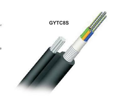 Китай Лента бронированного кабеля оптического волокна 8 стальная, кабель многорежимного волокна одиночного режима GYTC8S продается