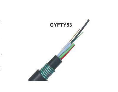 Chine Tube lâche de fibre du câble optique 2-144 de norme extérieure des fibres GYFTY53 avec la bande en acier à vendre