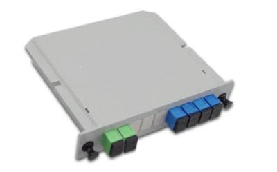 China Singlemode Fiber Optic Cable Splitter PLC 2x4 2x8 2x16 Plastic Insert Cassette for sale