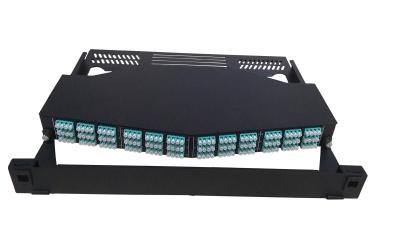 China 144 Fiber Fixed Angled Adapter OM4 LC MPO Patch Panel for sale