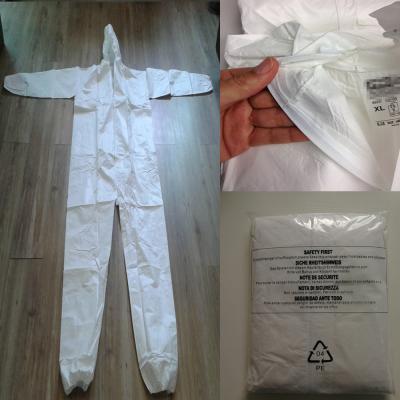 Китай Подобный костюм Coverall Coverall Tyvek SMS устранимый защитный не сплетенный защитный продается