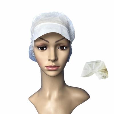 China Disposable Non Woven Peaked Cap Head Cover With Snood for sale