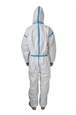 중국 산업적 작업복 유니폼을 위한 하얀 PPE 상하가 붙은 작업복 버릴 수 있는 상하가 붙은 작업복 SM 판매용