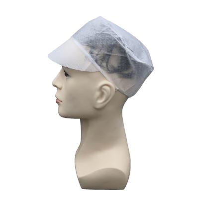 China Non Woven Disposable Worker Cap White With Snood for sale