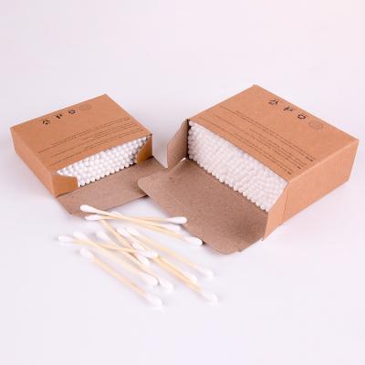 China Eco - Friendly Cleaning Bamboo Cotton Swab , Bamboo Cotton Buds for sale