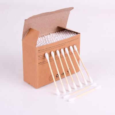China Personal Care Women Beauty Makeup Cotton Buds Bamboo Sticks Sniff Ears Cleaning Cosmetics With Double Head en venta