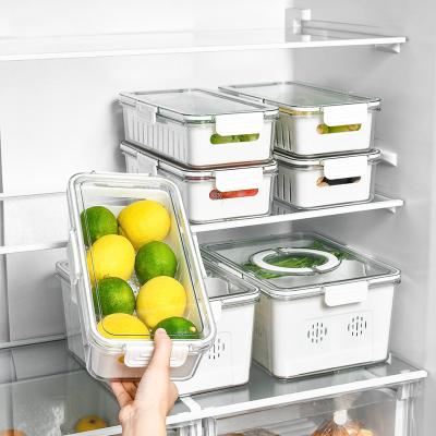 China Fresh Container Stackable Storage Box for Refrigerator Vegetable Fruit Storage Container Organizer Bins for sale