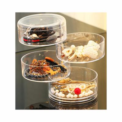 China Stackable Clear Plastic Hair Accessory Containers Jewelry Storage Organizer with Lids for sale