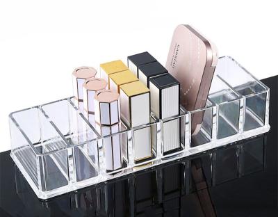 China Clear Acrylic Compact Organizer Blushes Highlighters Eyeshadow Makeup Organizer, 8 Spaces for sale