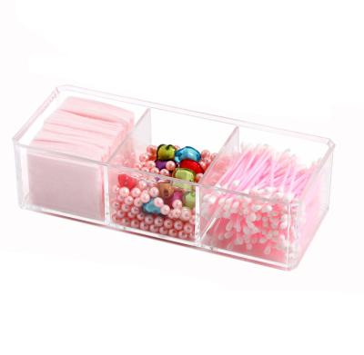 China Dustproof Clear Acrylic Cotton Ball & Swab Holder, Cosmetic Organizer Makeup Storage Organizer For Cotton Swabs, Q-Tips, for sale