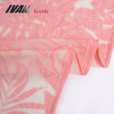 China New Arrival Luxury Custom OEM Dress Polyester Rayon Sheet Plain Print Burnout Fabric Tear-Resistant For Garment for sale