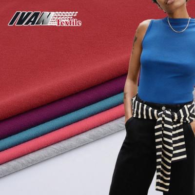 China Wholesale Tear-Resistant Customized Soft Cool Terry Jacquard Spandex Plain Dyed Polyester Rayon Fabric For Dress for sale