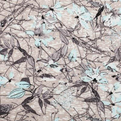 China Stretch flower printed 95%poly 5%spandex DTY two sodes brushed polyester printed stretch fabric for women for sale