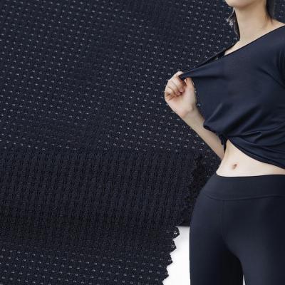 China Factory 93 Polyester 7 Elastane Premium Stretch Perforation Mesh T-shirt Fabric Active OEM Wear for sale