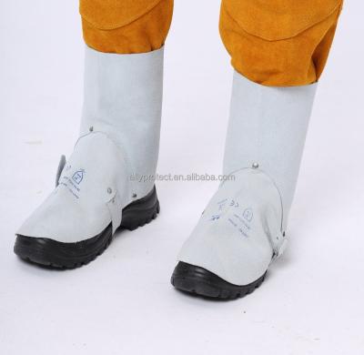 China Best price grey leather gaiter of welding Spat for work shoe cover with CE en venta