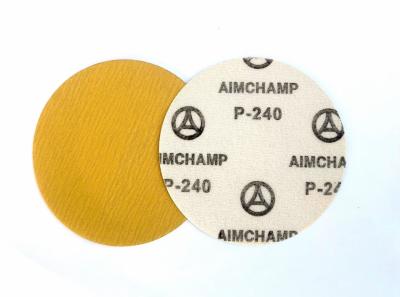 China 5inch 125mm Aluminum Oxide Abrasive Sanding Disc Golden Hook And Loop Disc for sale