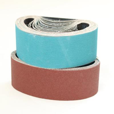 China Red Aluminum Blue Zirconia Cloth Wood Timber Sanding Belts 75x533mm 3x21inch for sale