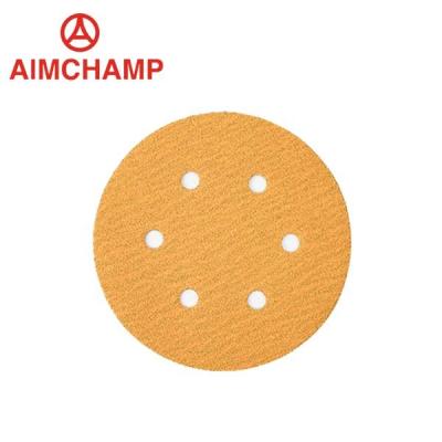 China 6 inch 150 mm Hook And Round Sanding Disc 100 Grit Abrasive Sanding Disc for sale