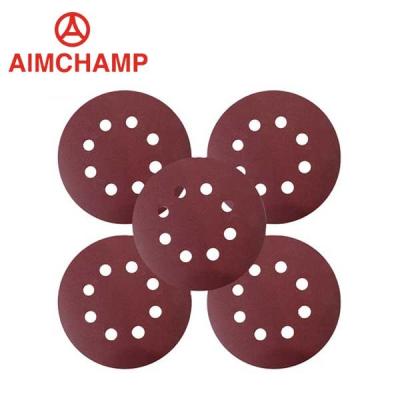 China 5 Inch 125mm Red Aluminum Oxide Abrasive Sanding Disc Red Aluminum Oxide for sale