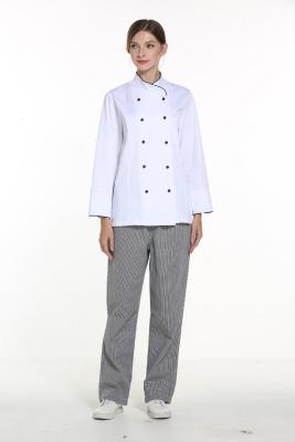 China Uniforme elástico del cocinero de la cintura de los pantalones unisex blancos en venta
