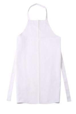 China Tela cruzada de algodón 100% de 245 G/M 3/1 cocinero unisex Uniform del delantal lleno blanco del babero en venta