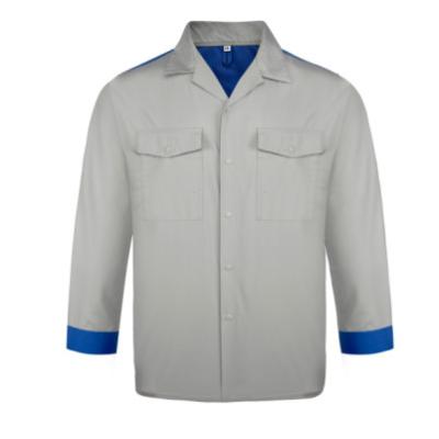 Chine Vêtements de travail gris-clair de manteau de manchettes de bleu du coton 35% du polyester 65% à vendre