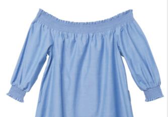 China Vestido sin tirantes de las señoras azules de los plisados del delantal del Polyester80% el Cotton20% en venta